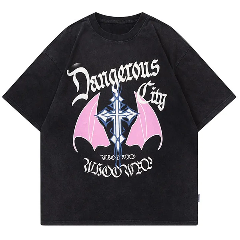 1984 Cool T-shirt Cross with Wings