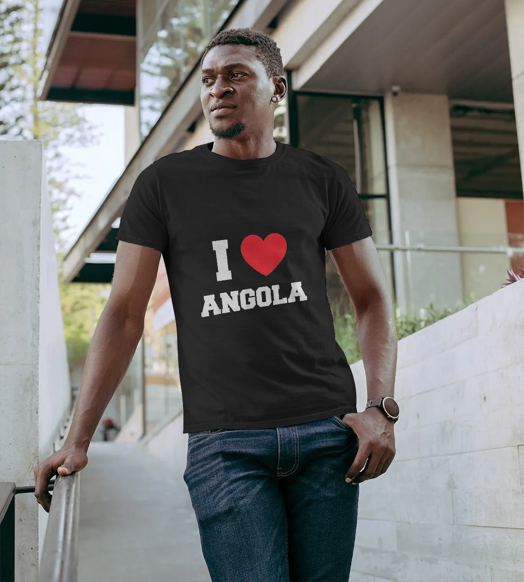 1sttheworld T-Shirt - I Love Angola T-Shirt Black A35