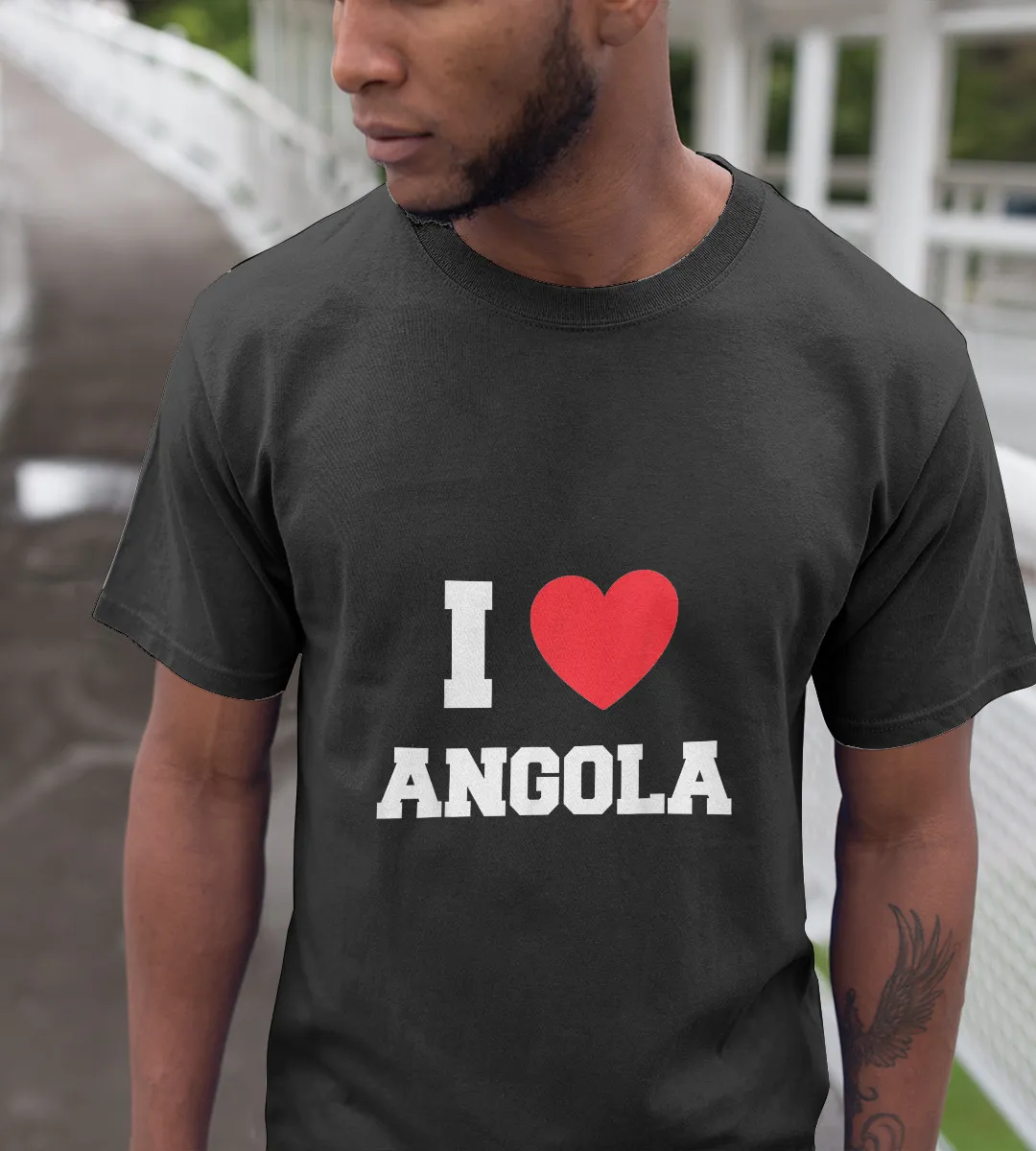 1sttheworld T-Shirt - I Love Angola T-Shirt Black A35