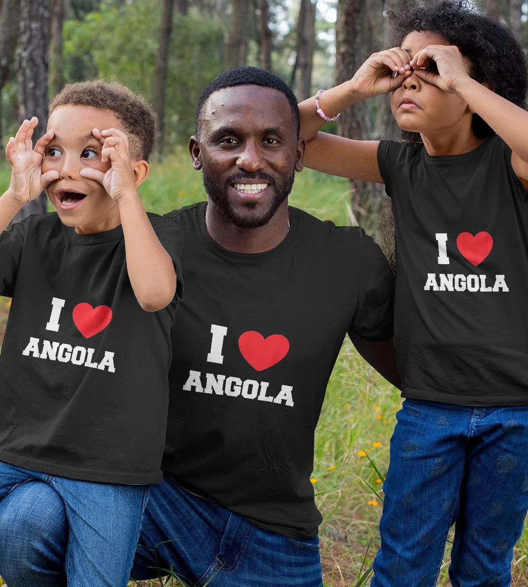 1sttheworld T-Shirt - I Love Angola T-Shirt Black A35