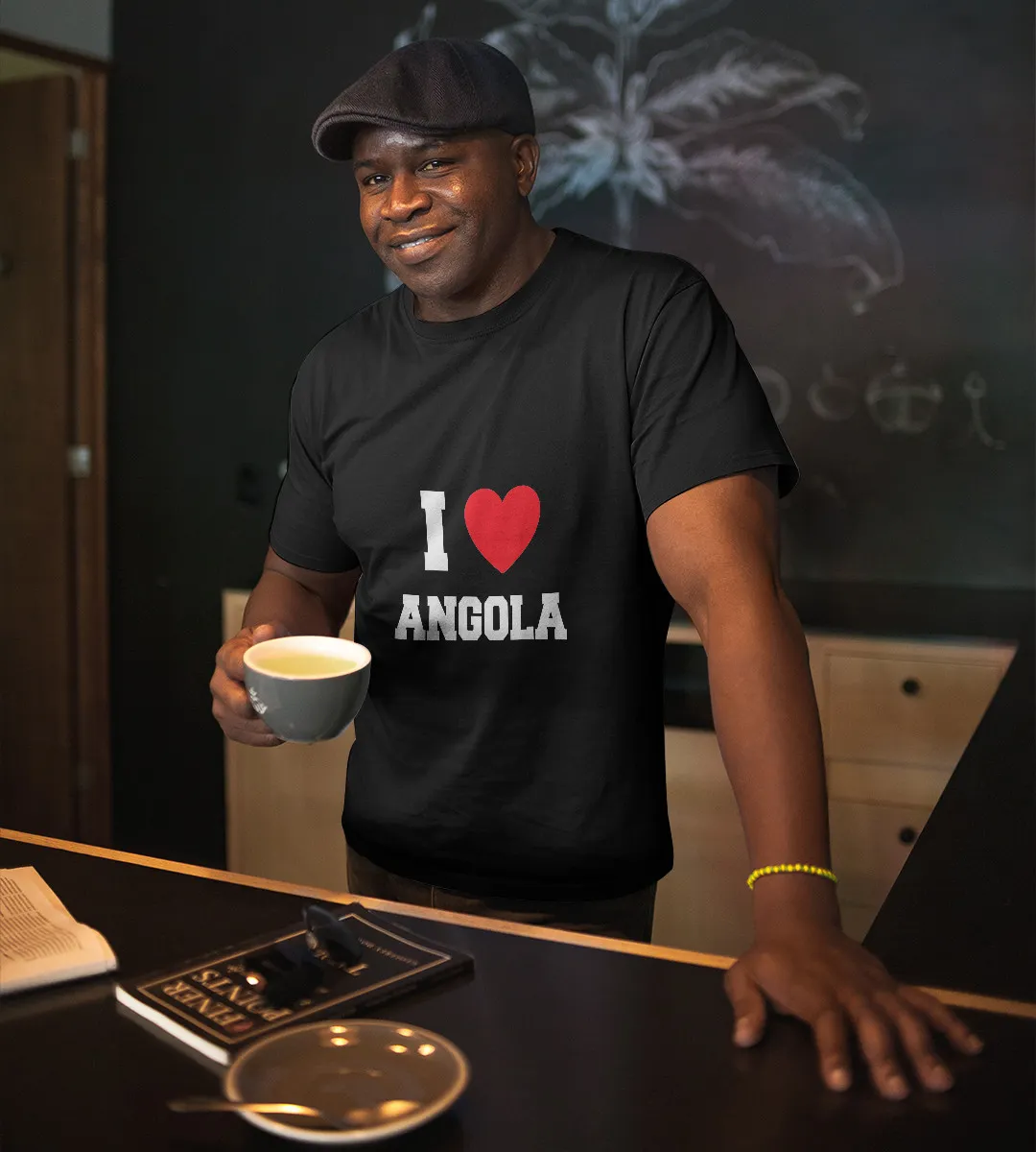 1sttheworld T-Shirt - I Love Angola T-Shirt Black A35