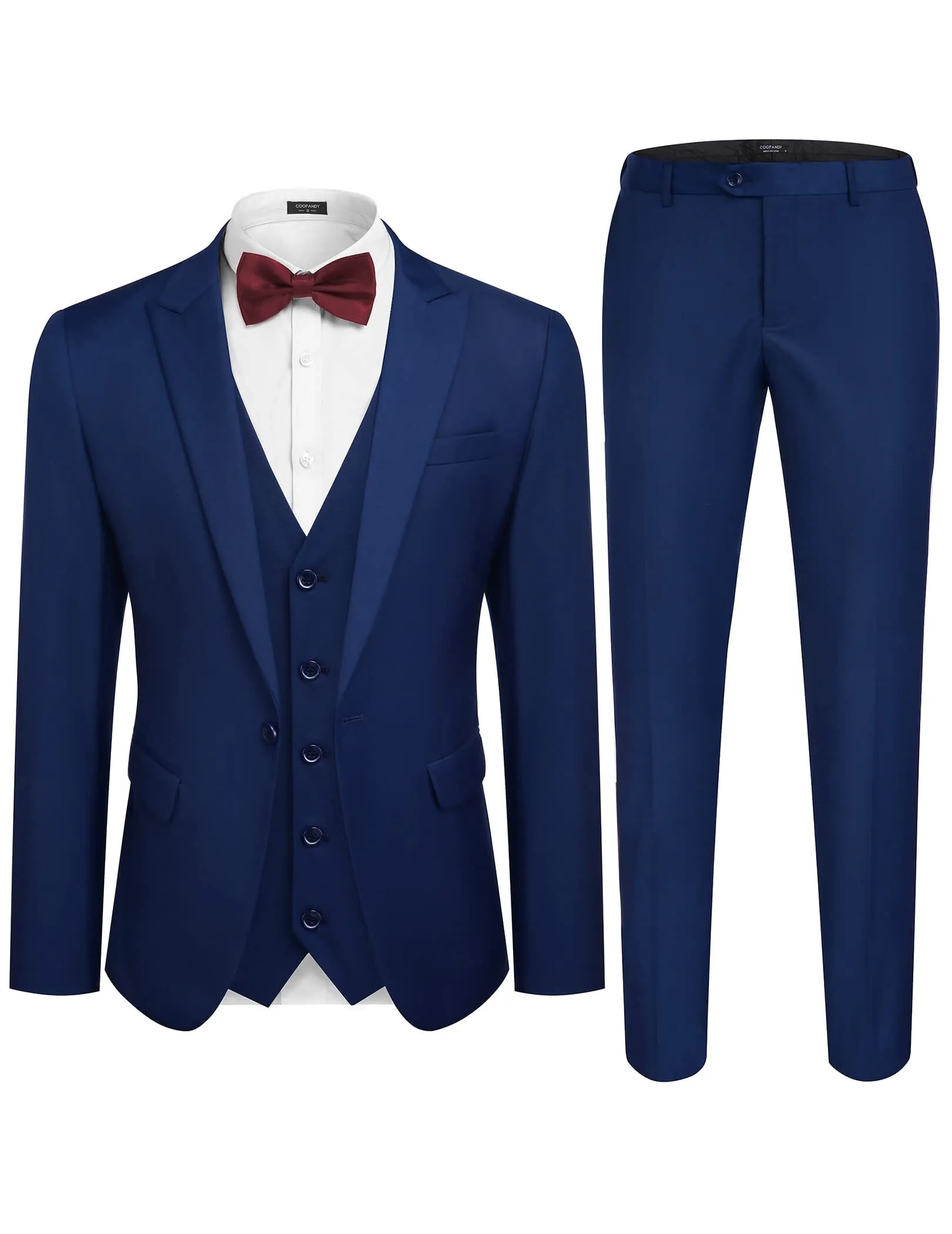 3 Piece Suits Set Tuxedo Prom Blazer Vest Pants Set (US Only)