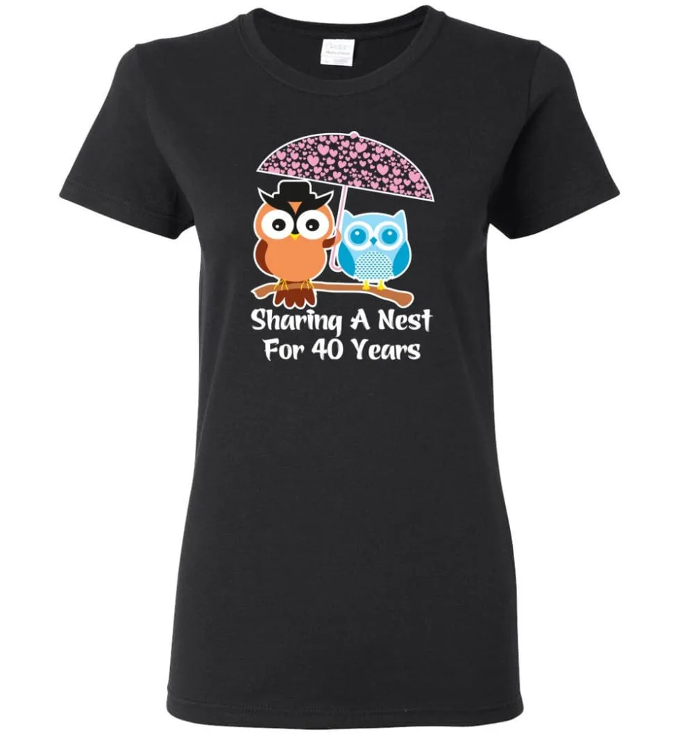 40 Years Wedding Anniversary Gifts Valentine's Day Women Tee