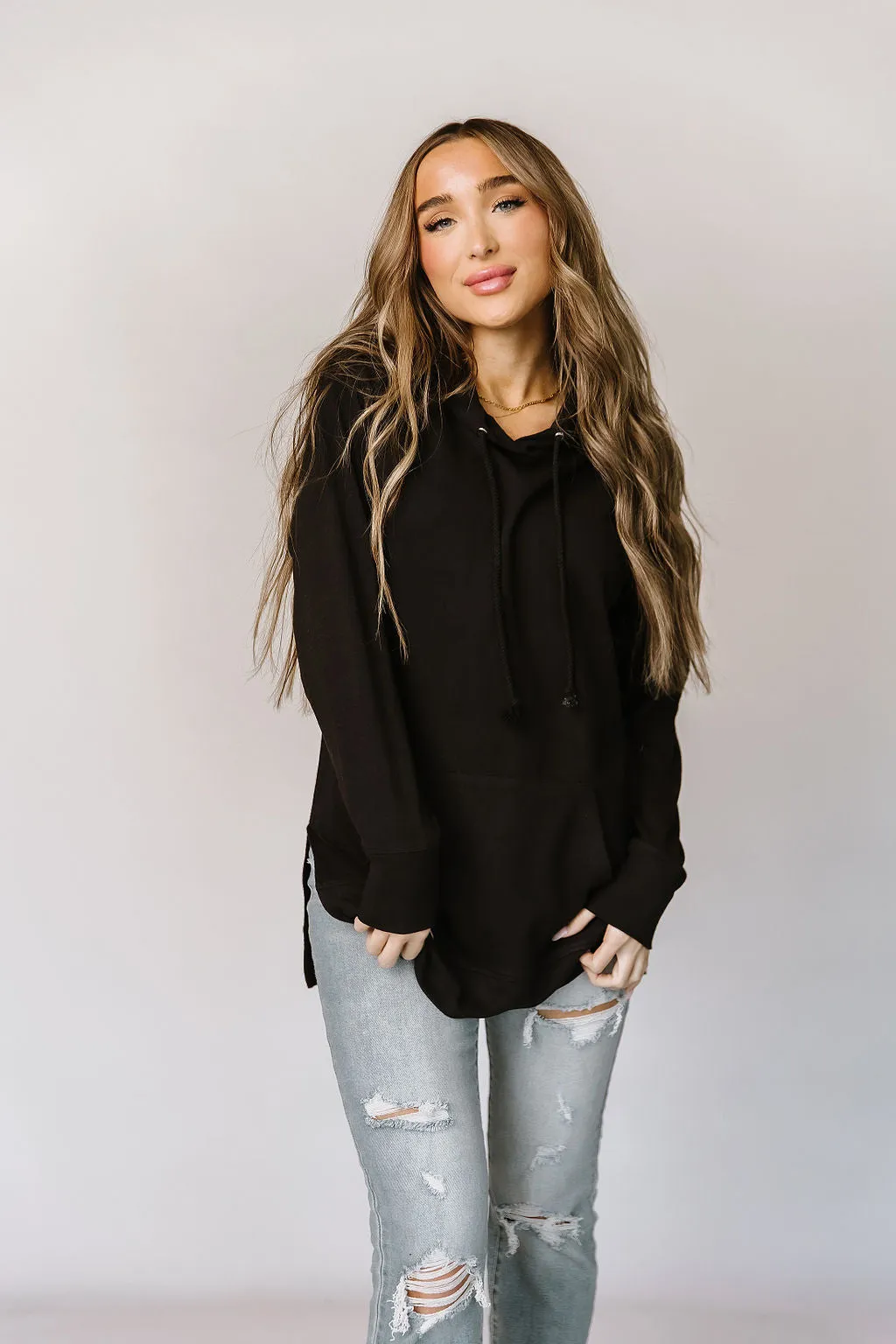 Ampersand Avenue SideSlit Hoodie - Blackout