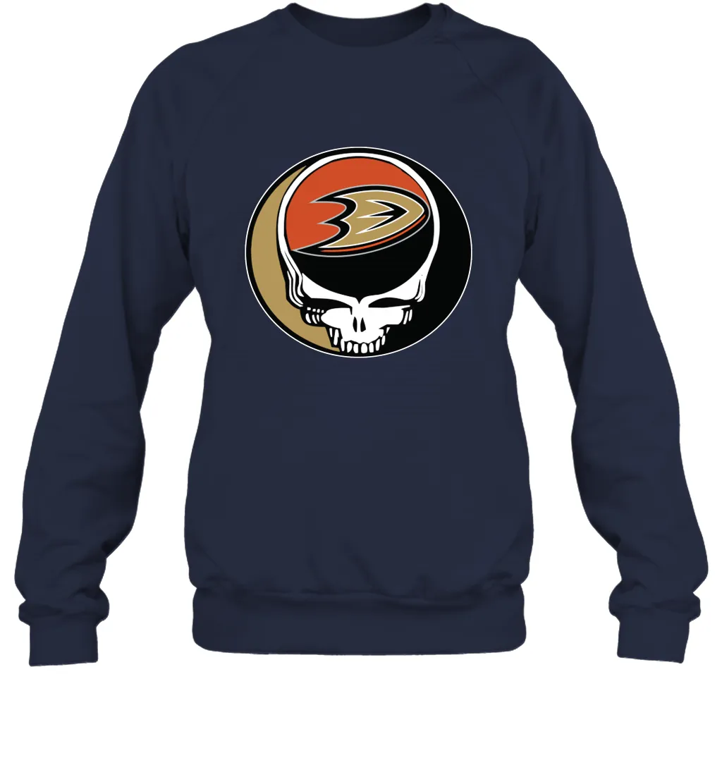 Anaheim Ducks Grateful Dead Steal Your Face Hockey NHL Adult Sweatshirt