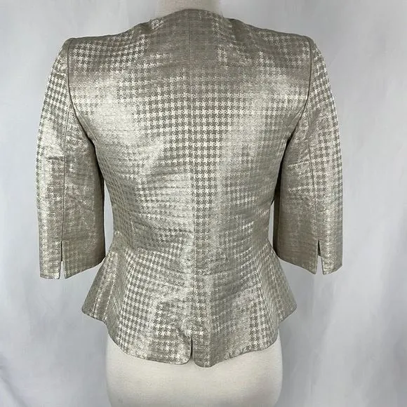 ArmaniCollezioniTan Shimmer Houndstooth Jacket