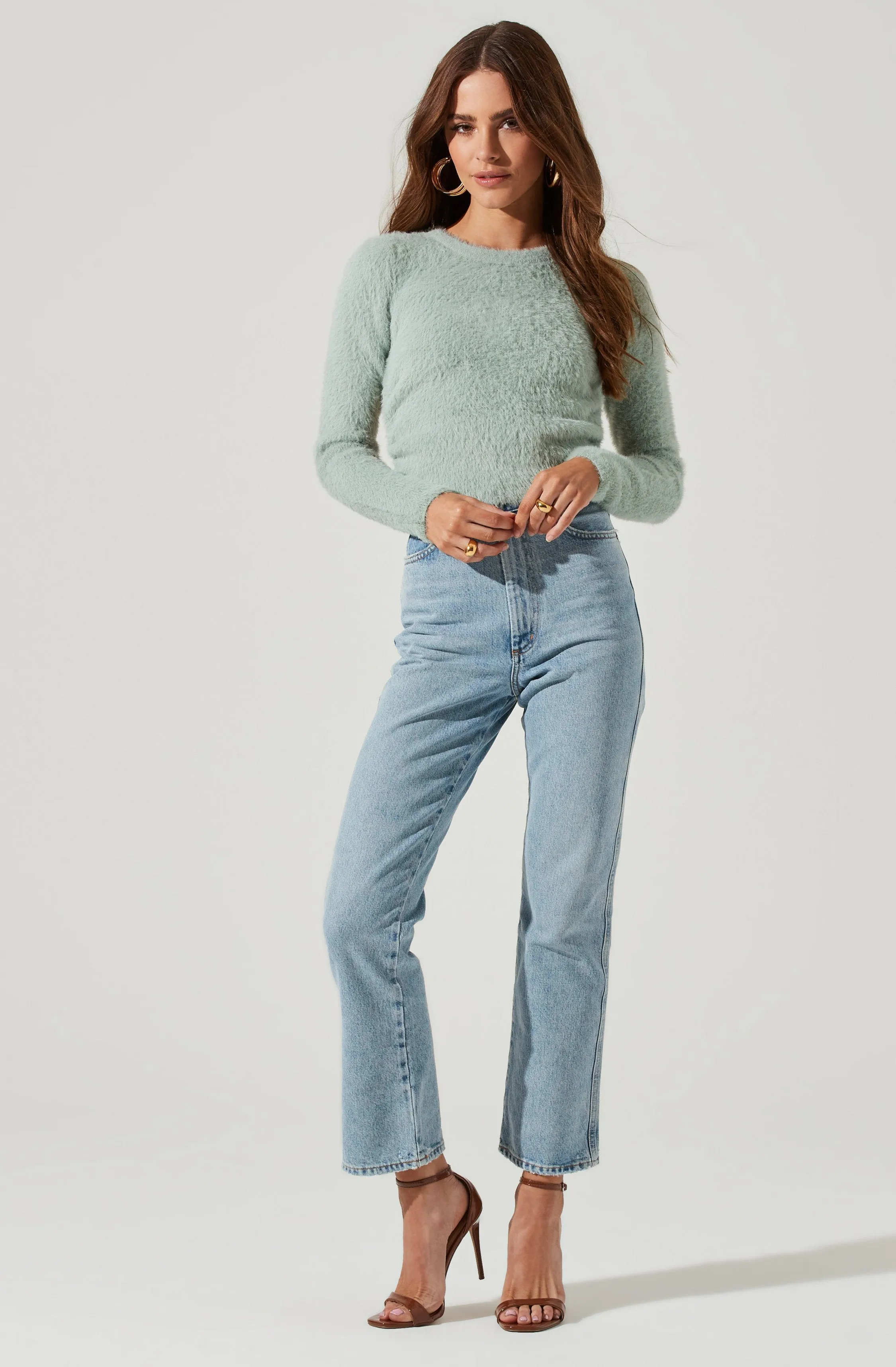 Back Cutout Tie Waist Sweater