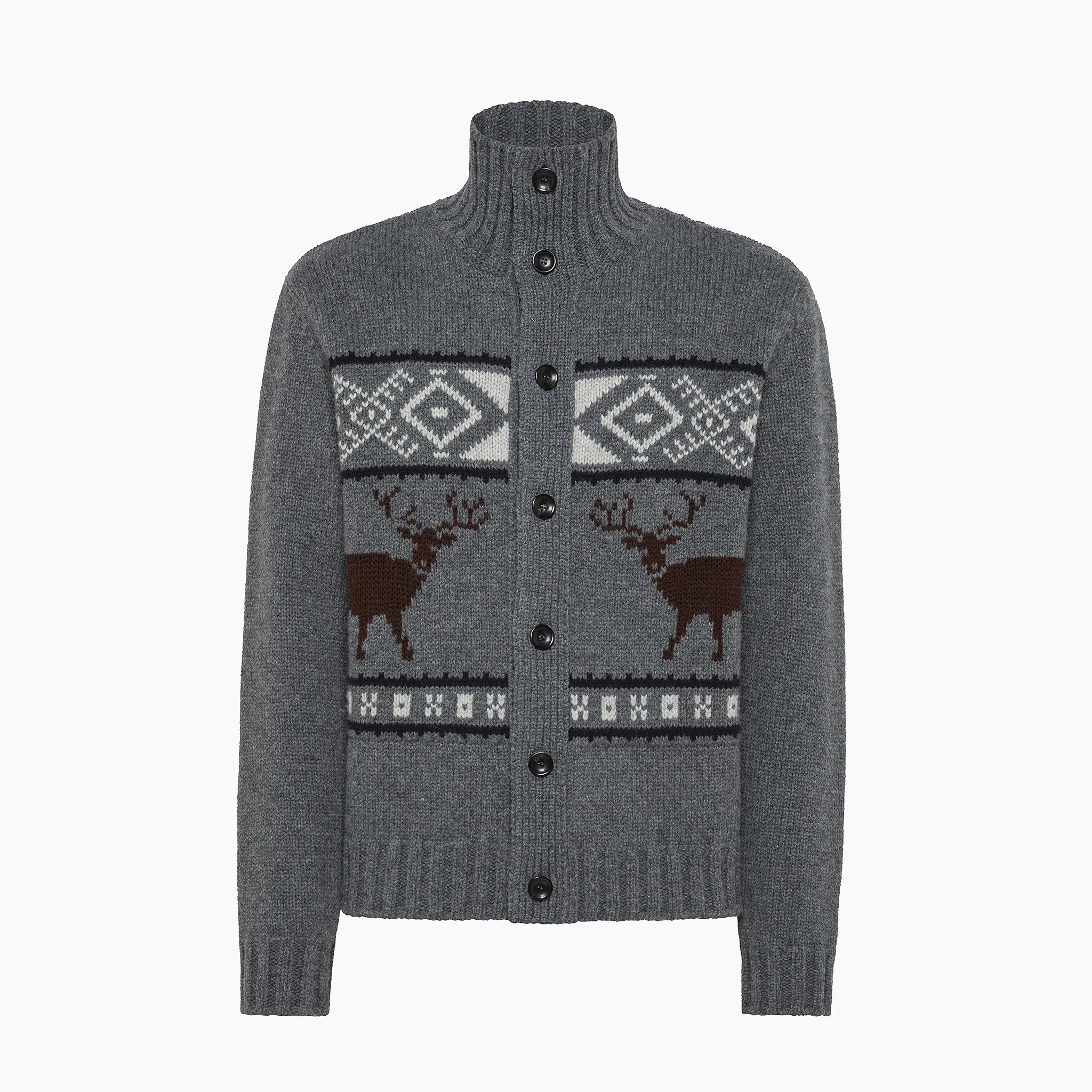 Berot knitted cardigan with Nordic Jacquard