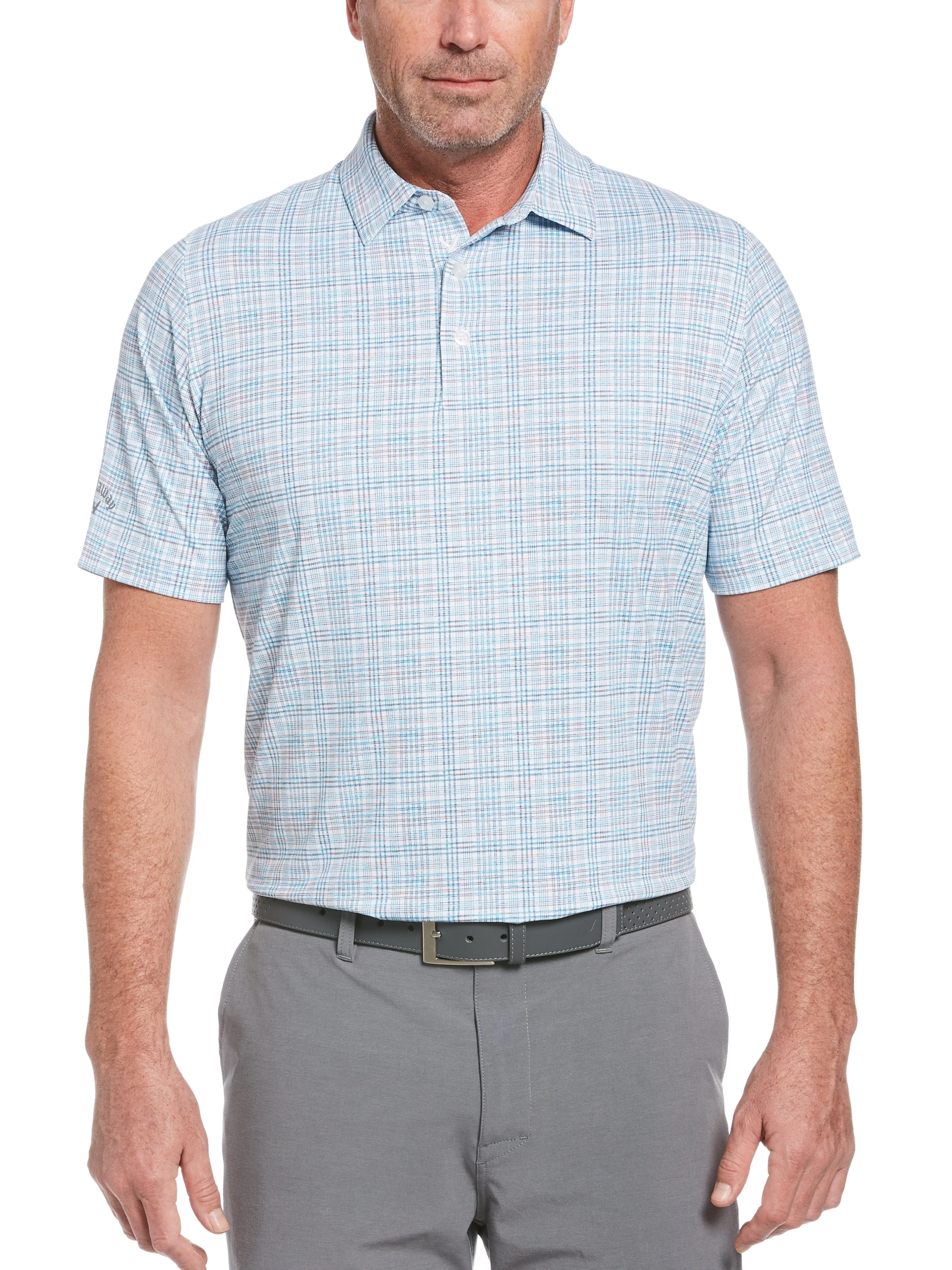 Big & Tall Printed Marled Polo