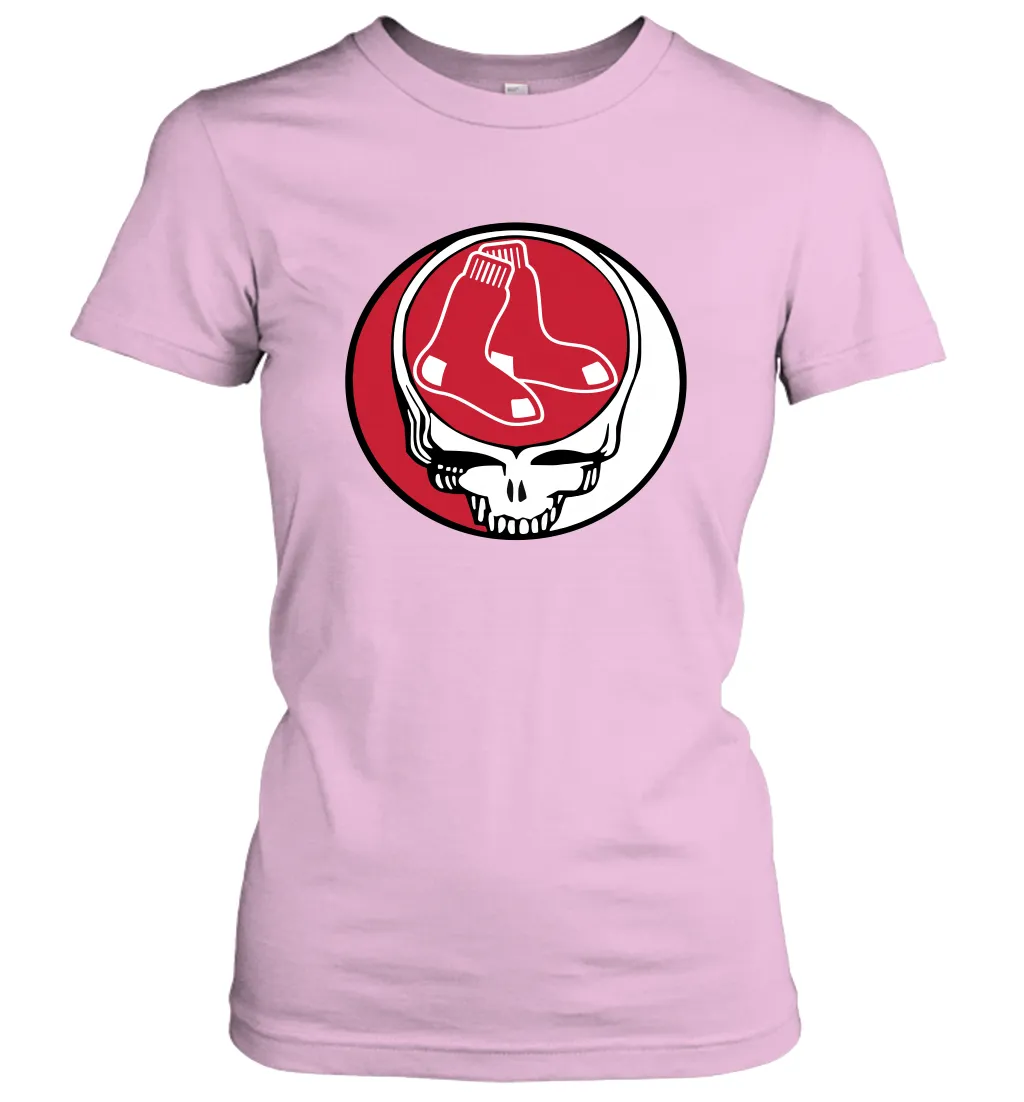 Boston Red Sox Grateful Dead Steal Your Face Baseball Womens T-Shirt