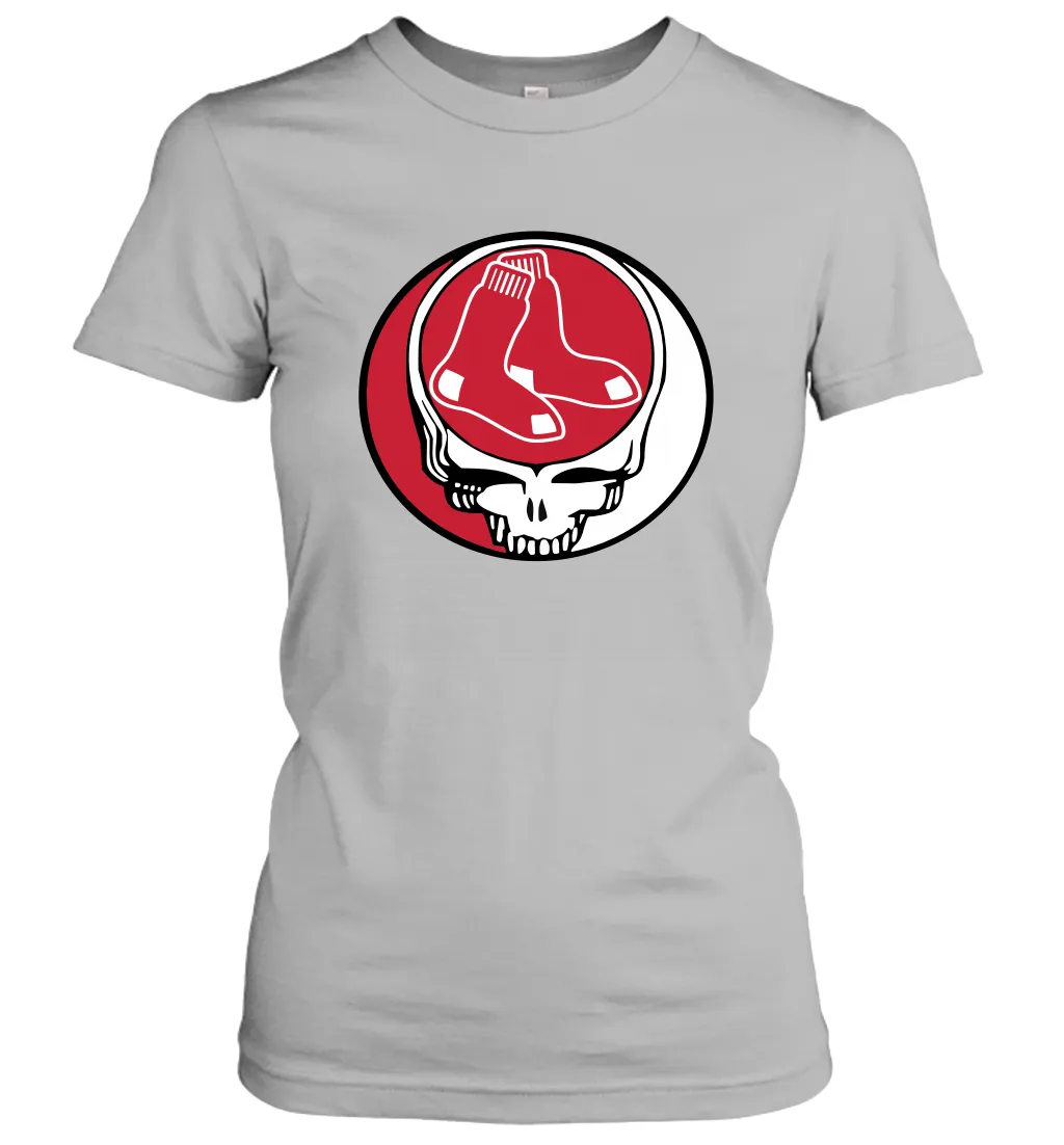 Boston Red Sox Grateful Dead Steal Your Face Baseball Womens T-Shirt