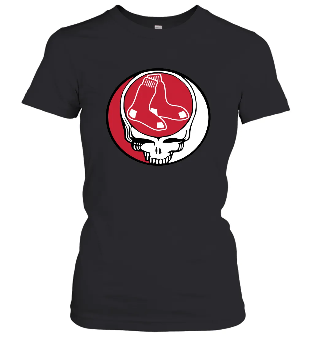 Boston Red Sox Grateful Dead Steal Your Face Baseball Womens T-Shirt