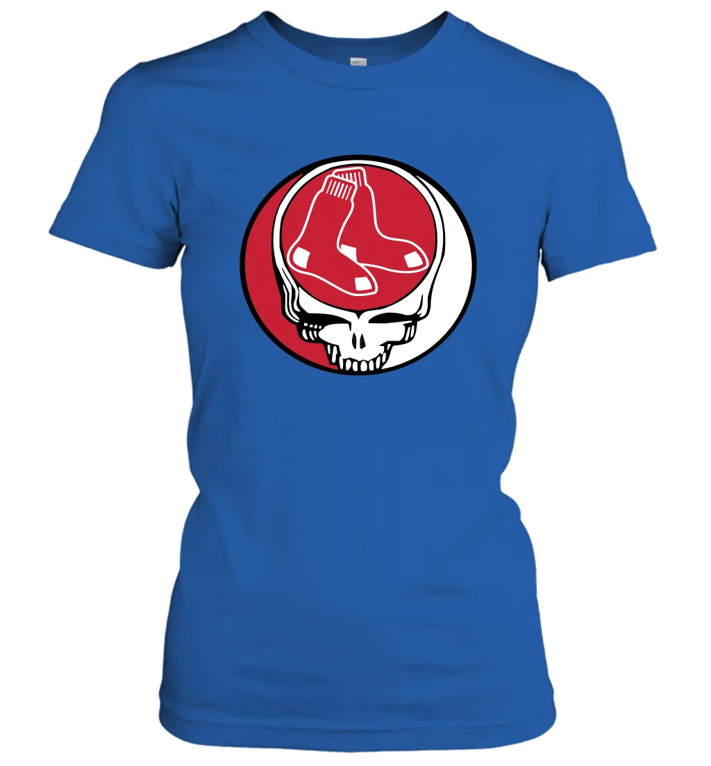 Boston Red Sox Grateful Dead Steal Your Face Baseball Womens T-Shirt