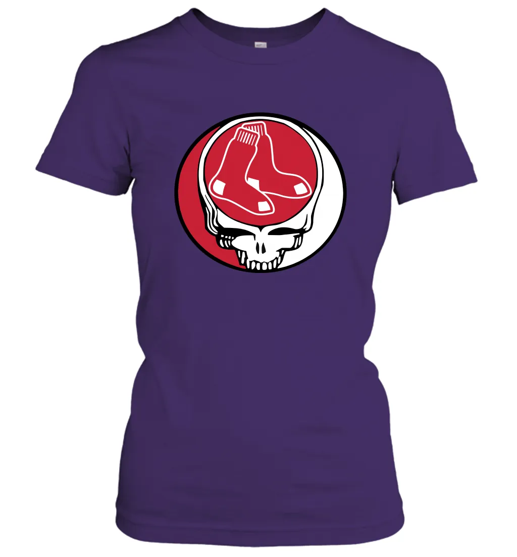 Boston Red Sox Grateful Dead Steal Your Face Baseball Womens T-Shirt