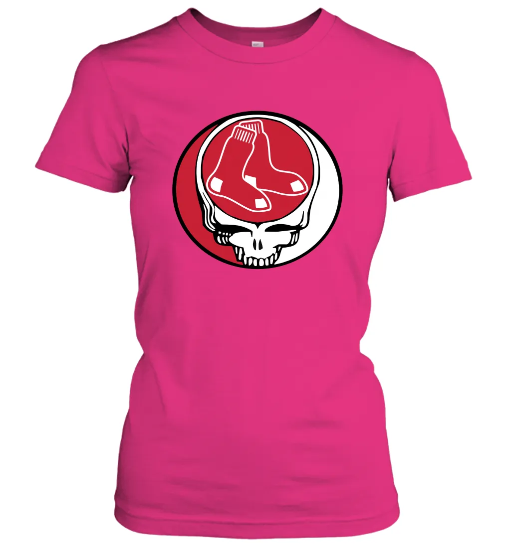 Boston Red Sox Grateful Dead Steal Your Face Baseball Womens T-Shirt