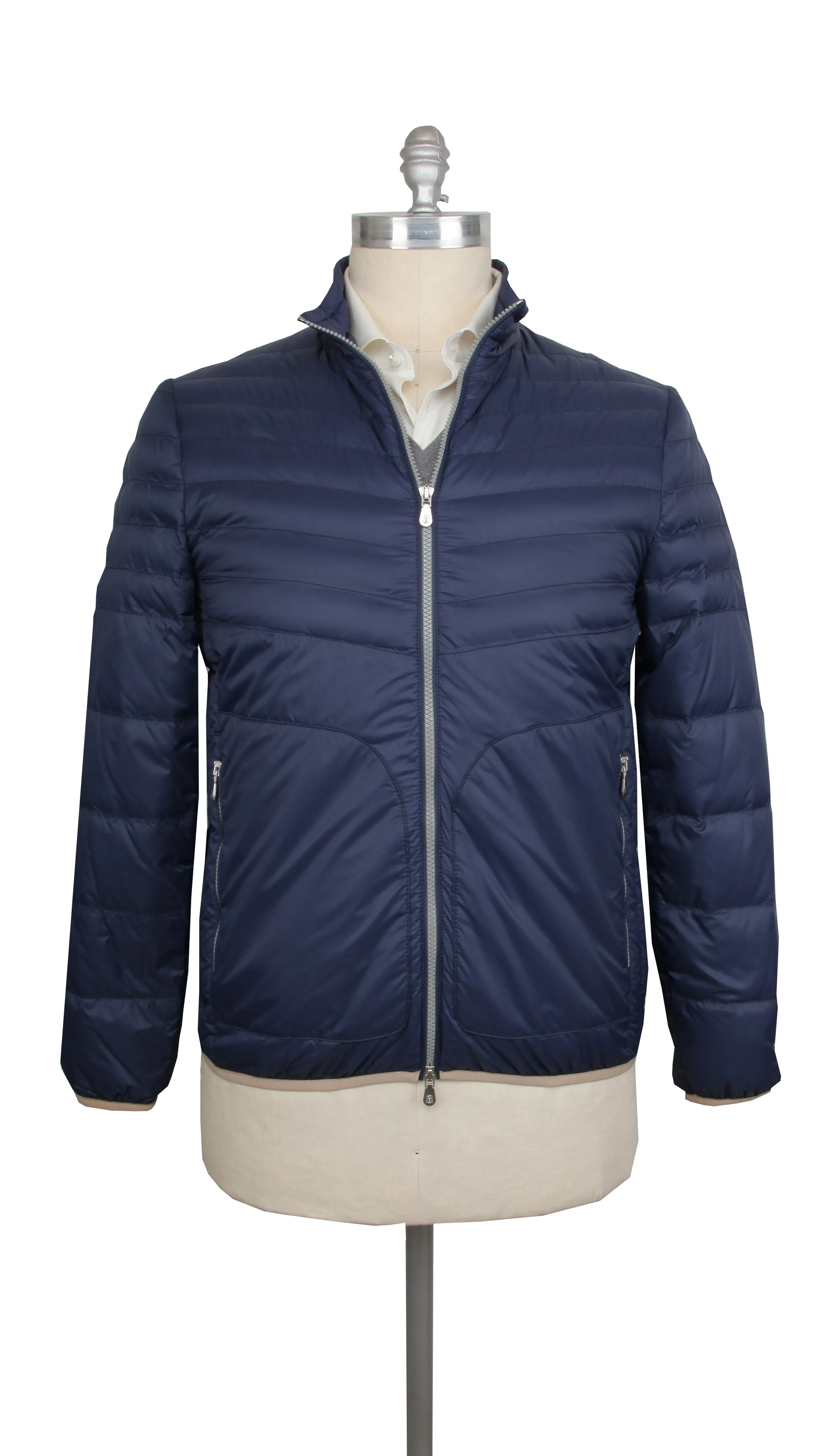 Brunello Cucinelli Navy Blue Puffer Jacket