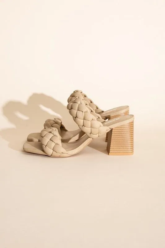 Buggy-S Braided Strap Mule Heels