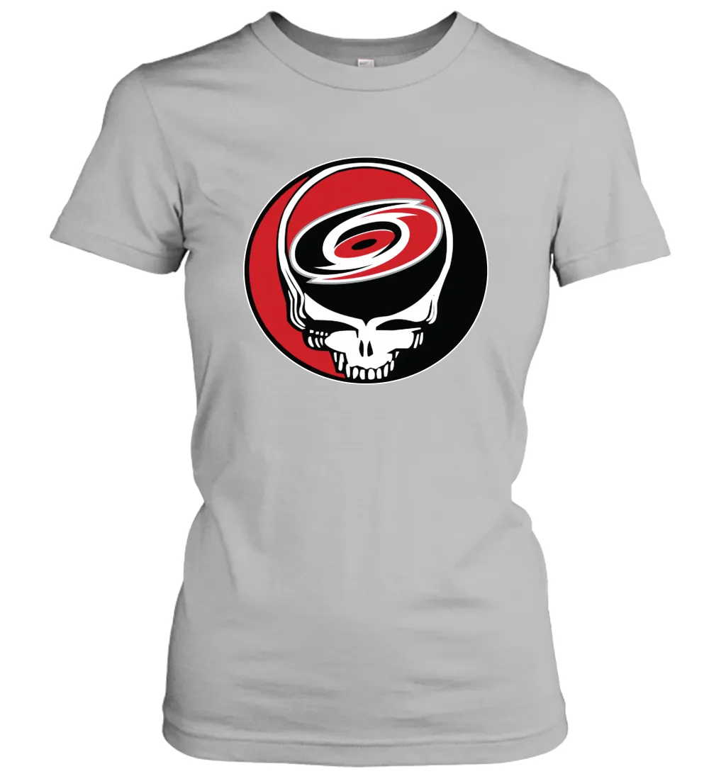 Carolina Hurricanes Grateful Dead Steal Your Face Hockey NHL Womens T-Shirt