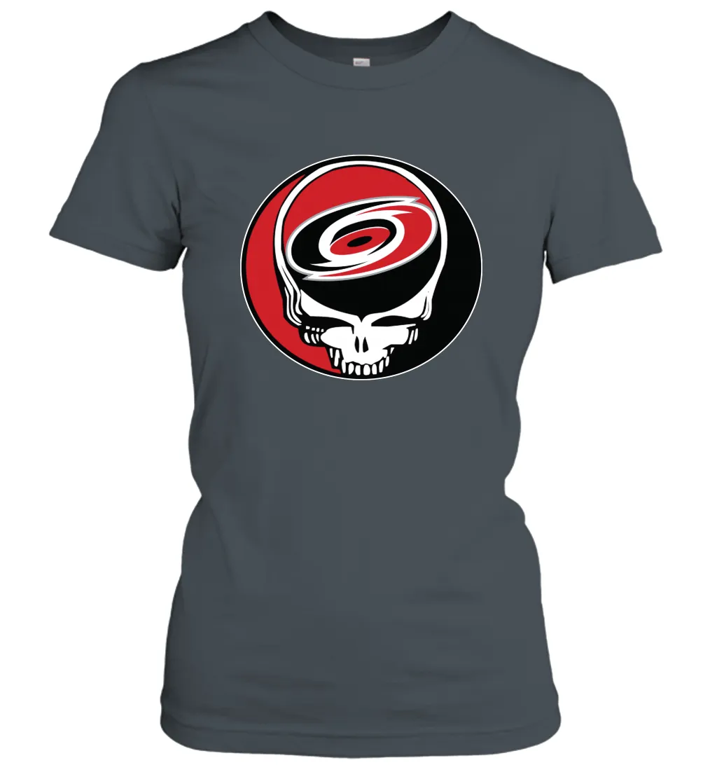 Carolina Hurricanes Grateful Dead Steal Your Face Hockey NHL Womens T-Shirt