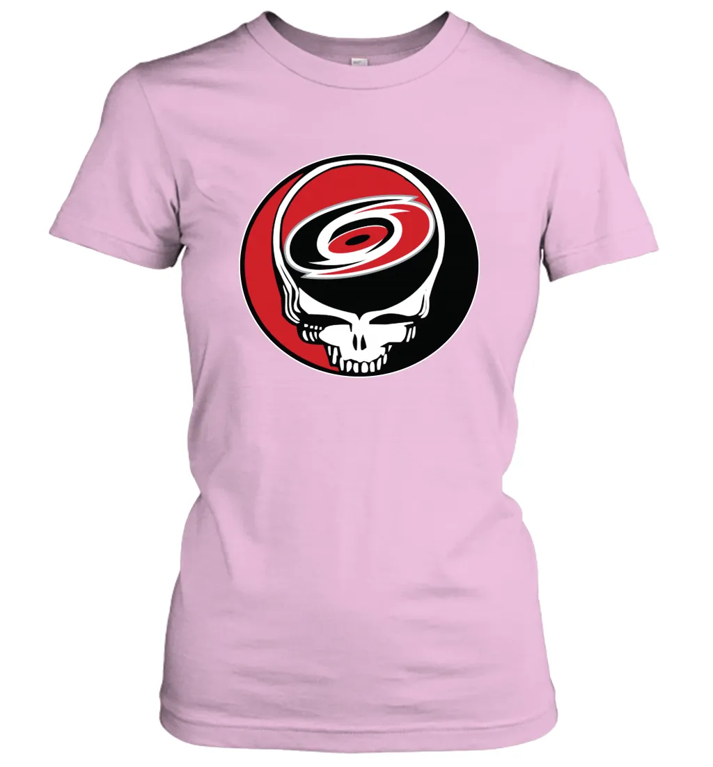 Carolina Hurricanes Grateful Dead Steal Your Face Hockey NHL Womens T-Shirt