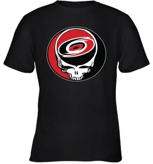 Carolina Hurricanes Grateful Dead Steal Your Face Hockey NHL Youth T-Shirt