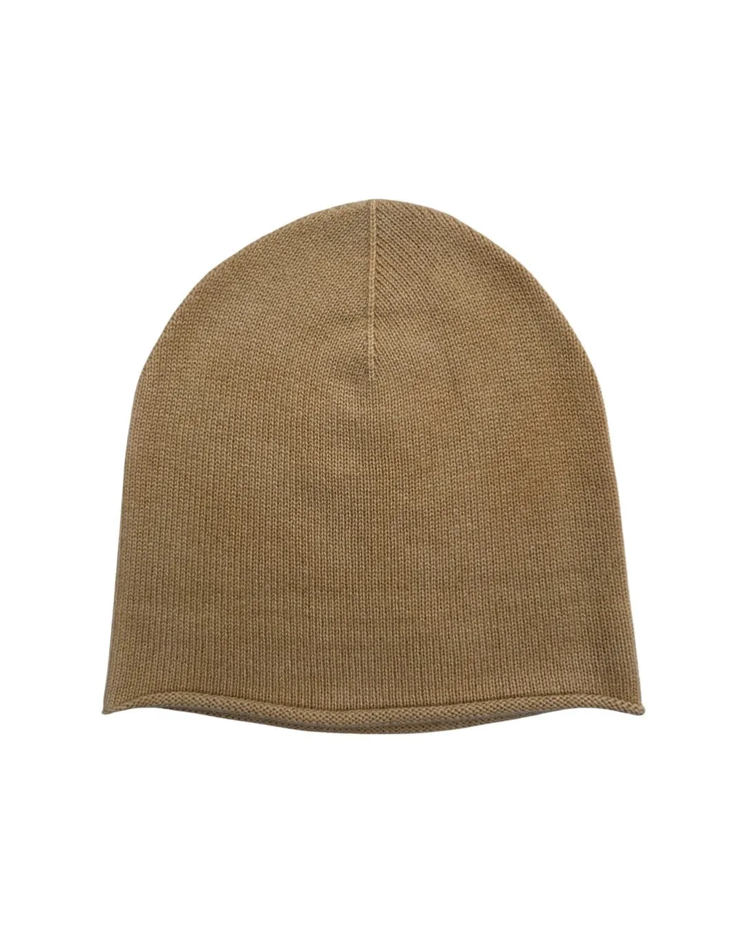 Cashmere beanie in chic camel