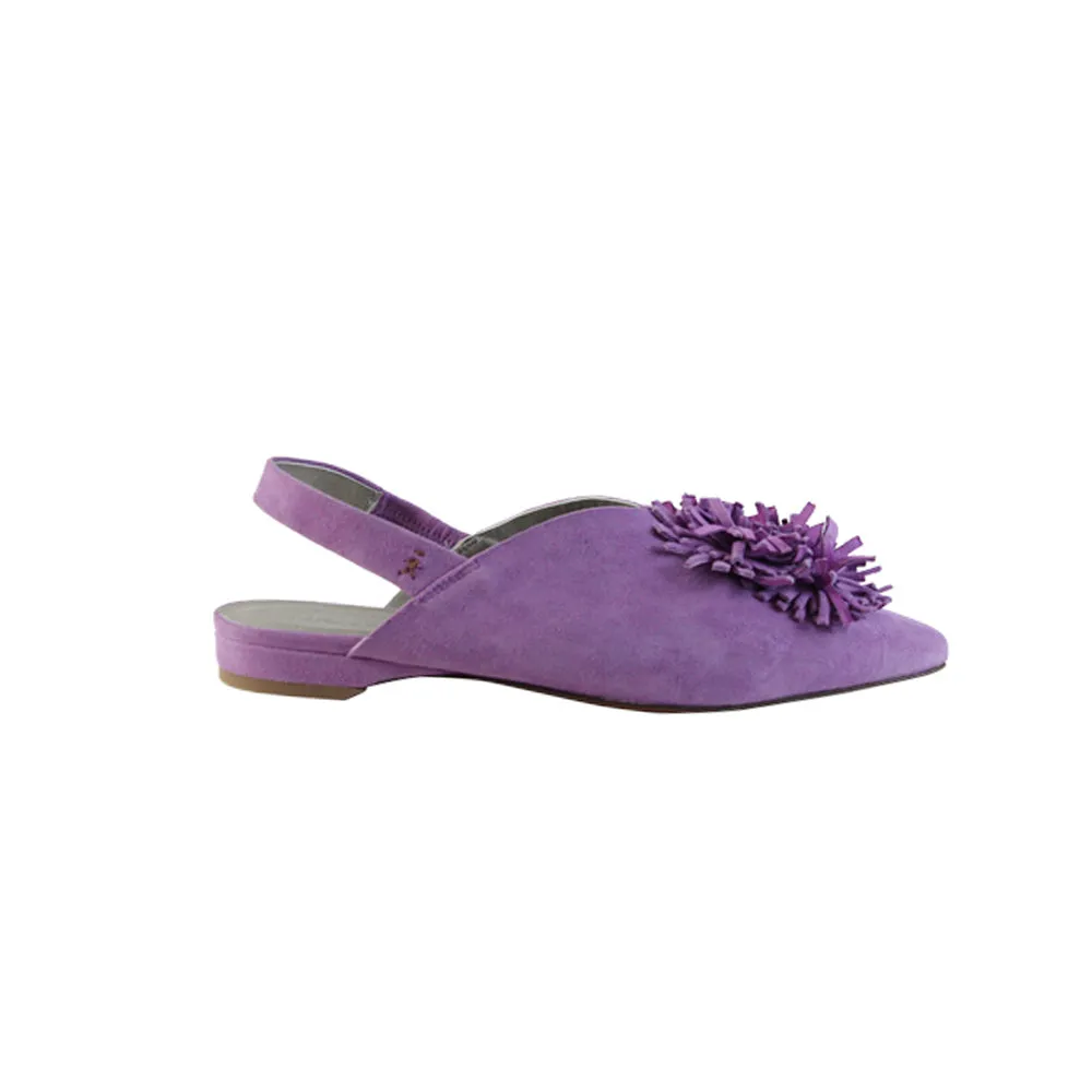 Chanel Flower Sandal Suede Iris