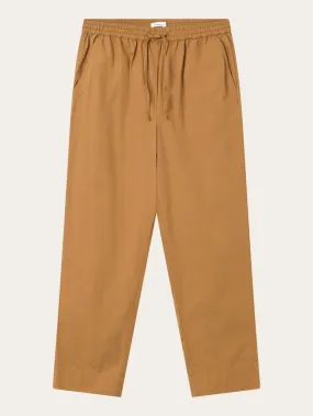 CHLOE barrel high-rise poplin elastic waistband pants - Brown Sugar