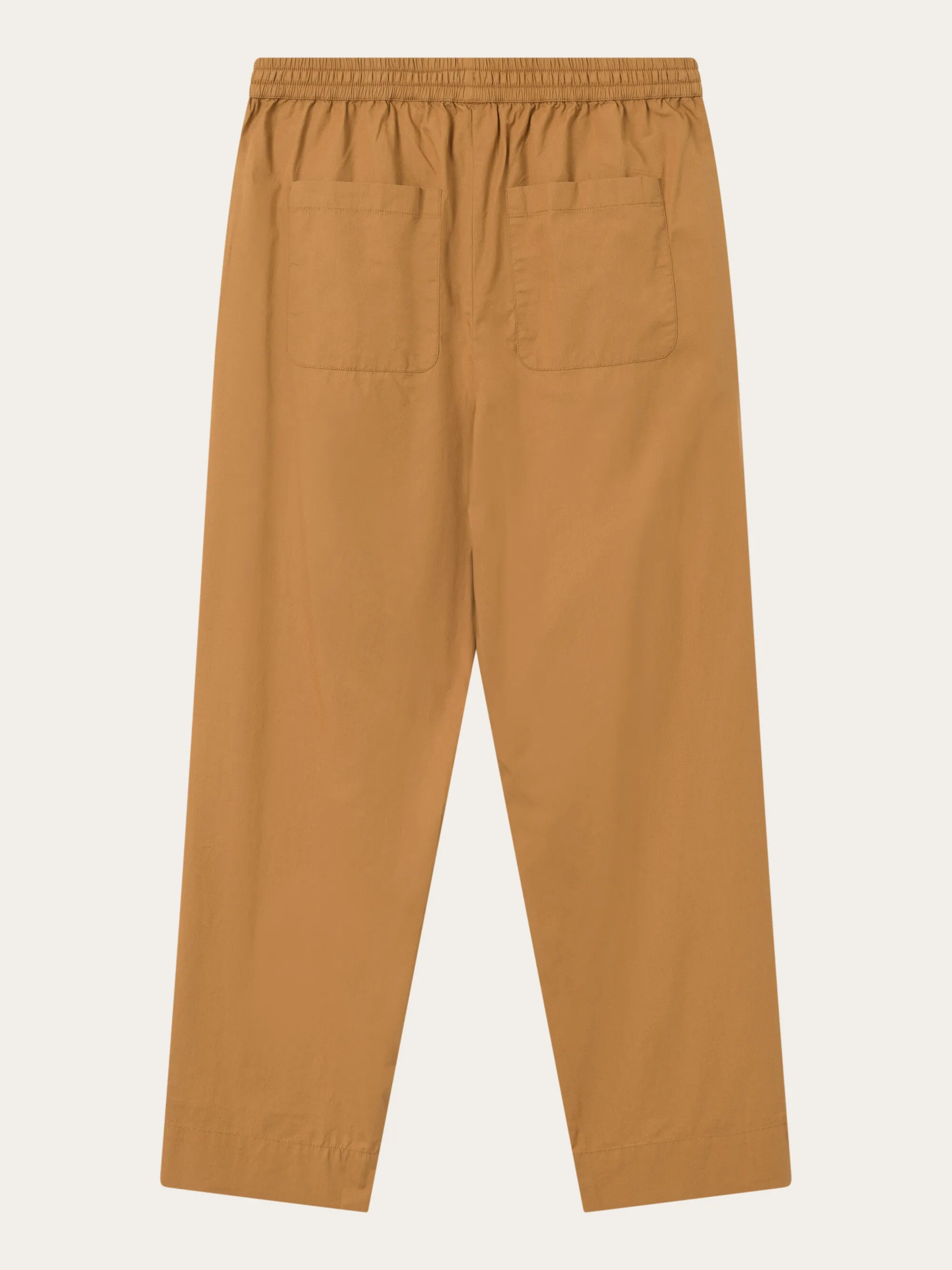 CHLOE barrel high-rise poplin elastic waistband pants - Brown Sugar