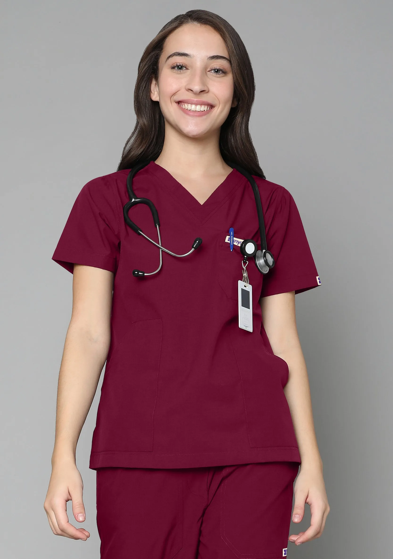 Classic Women's 5-Pocket (Maroon) Scrub