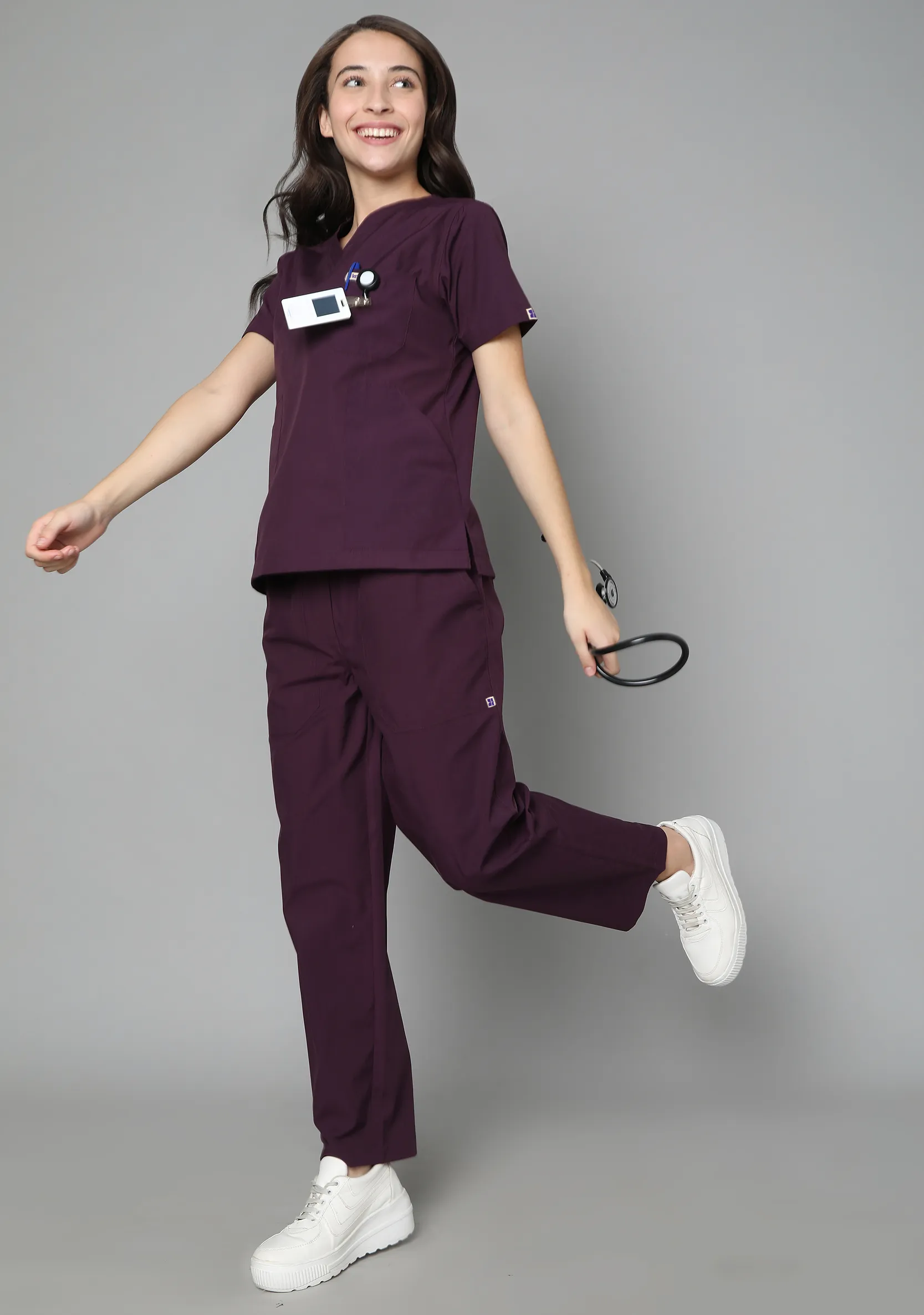 Classic Women's 5-Pocket (Wine) Scrub