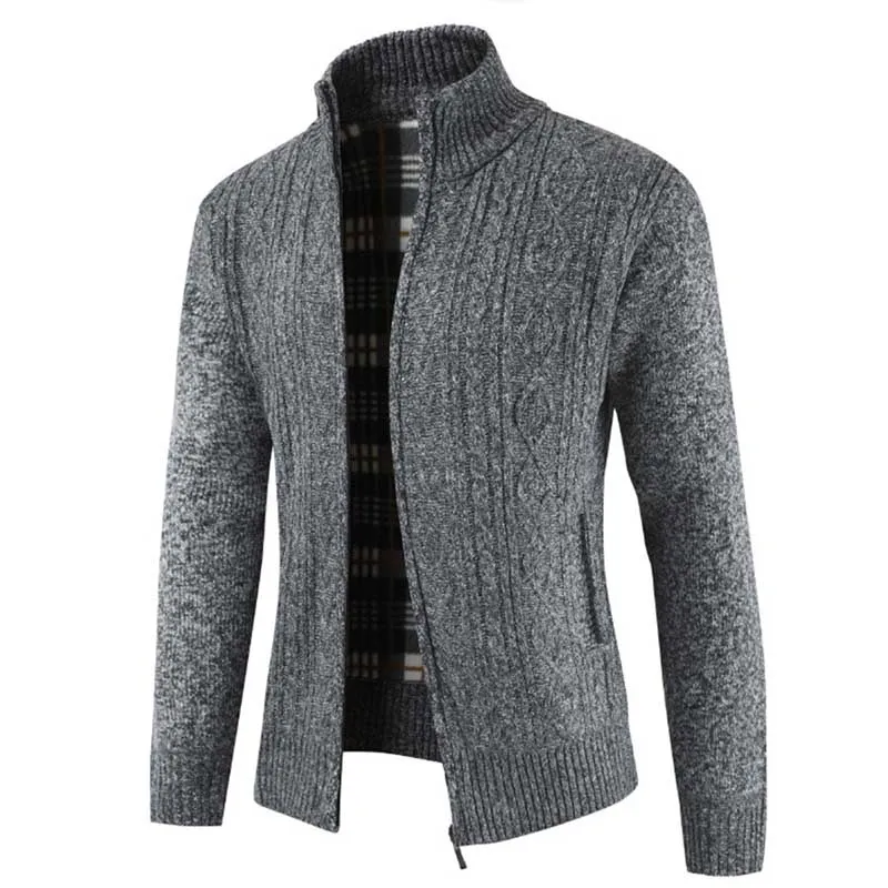 Classic Zip Closure Cardigan DimGrey