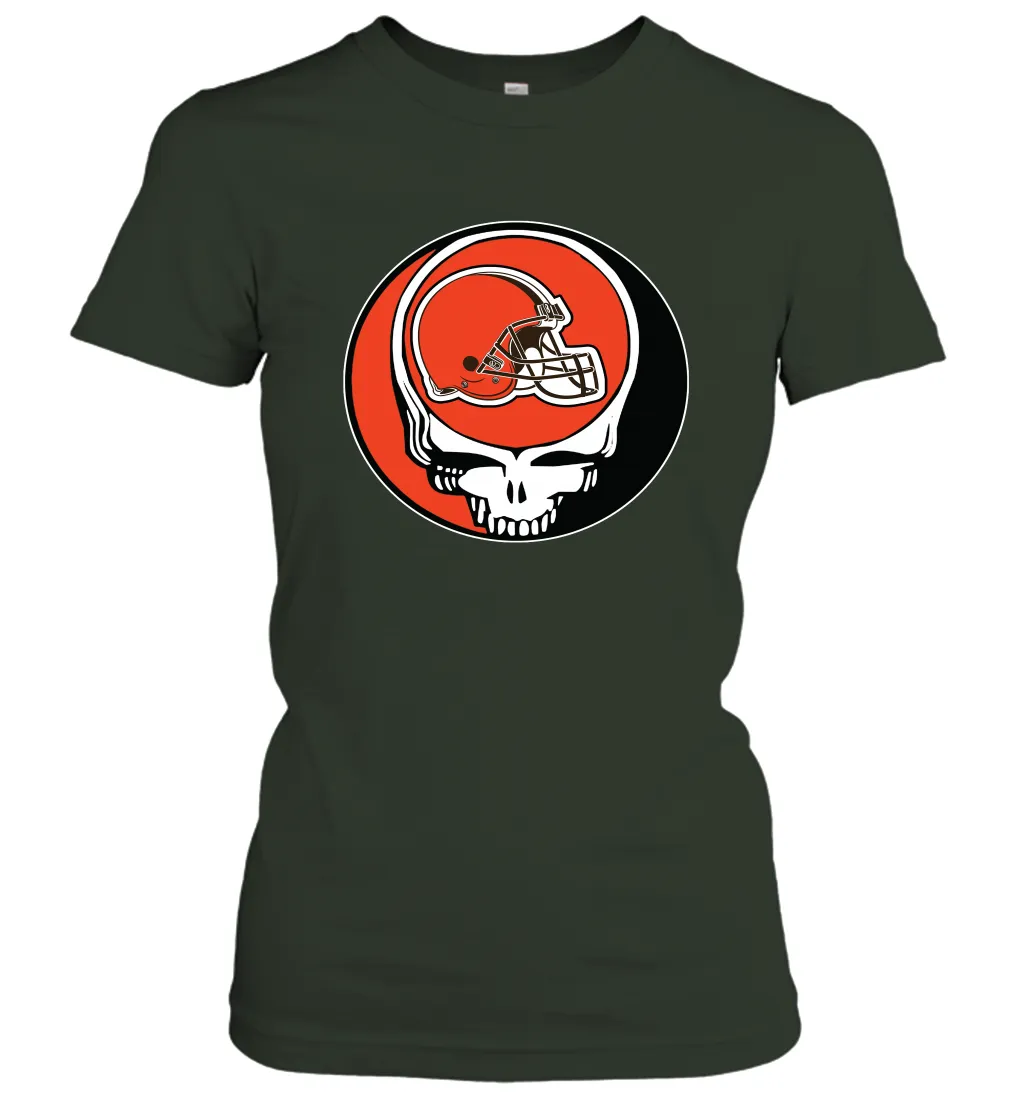 Cleveland Browns Grateful Dead Steal Your Face NFL Football Womens T-Shirt