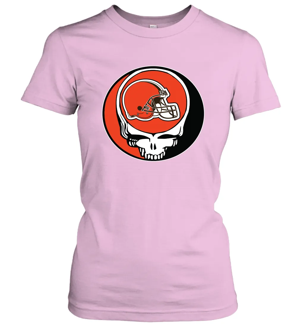 Cleveland Browns Grateful Dead Steal Your Face NFL Football Womens T-Shirt