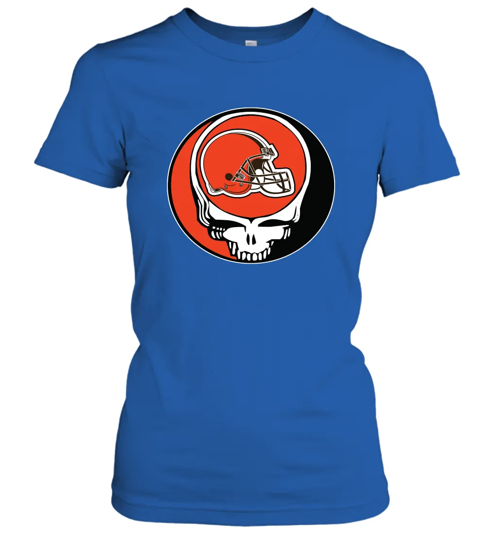 Cleveland Browns Grateful Dead Steal Your Face NFL Football Womens T-Shirt