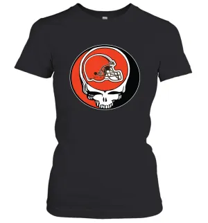 Cleveland Browns Grateful Dead Steal Your Face NFL Football Womens T-Shirt