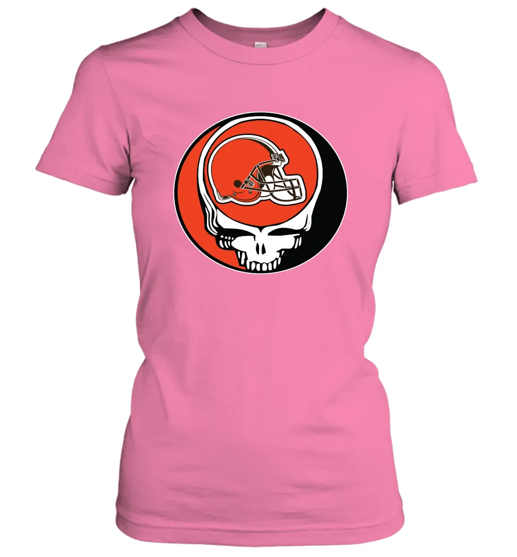 Cleveland Browns Grateful Dead Steal Your Face NFL Football Womens T-Shirt