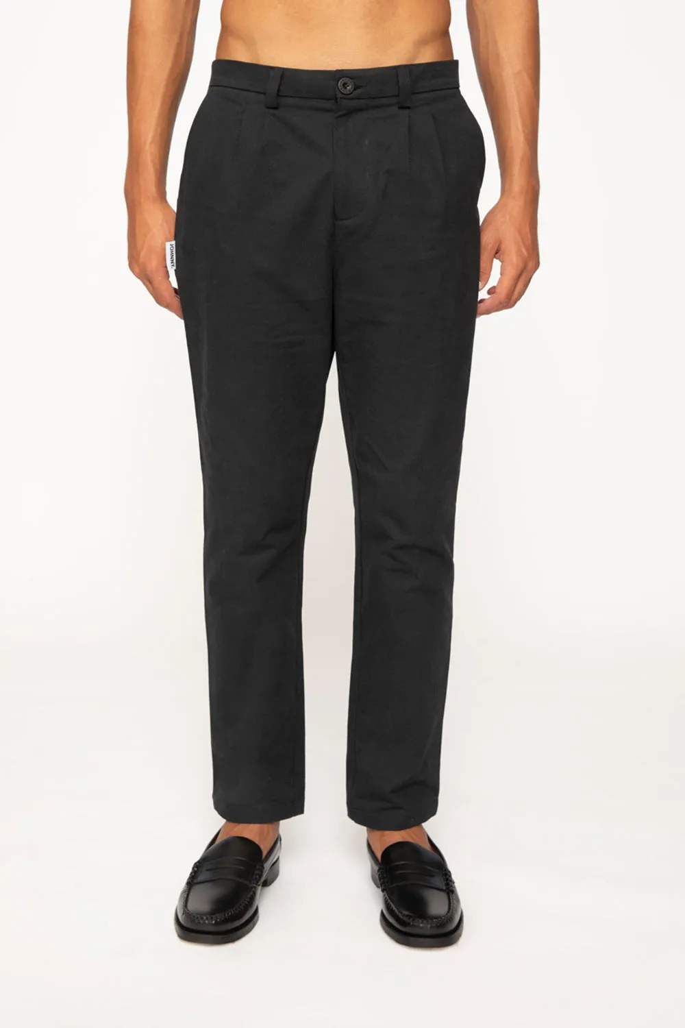 Dean Pleat Front Pant - Black