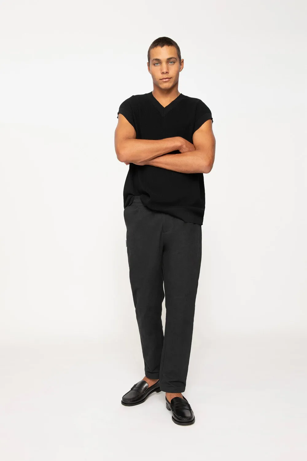 Dean Pleat Front Pant - Black