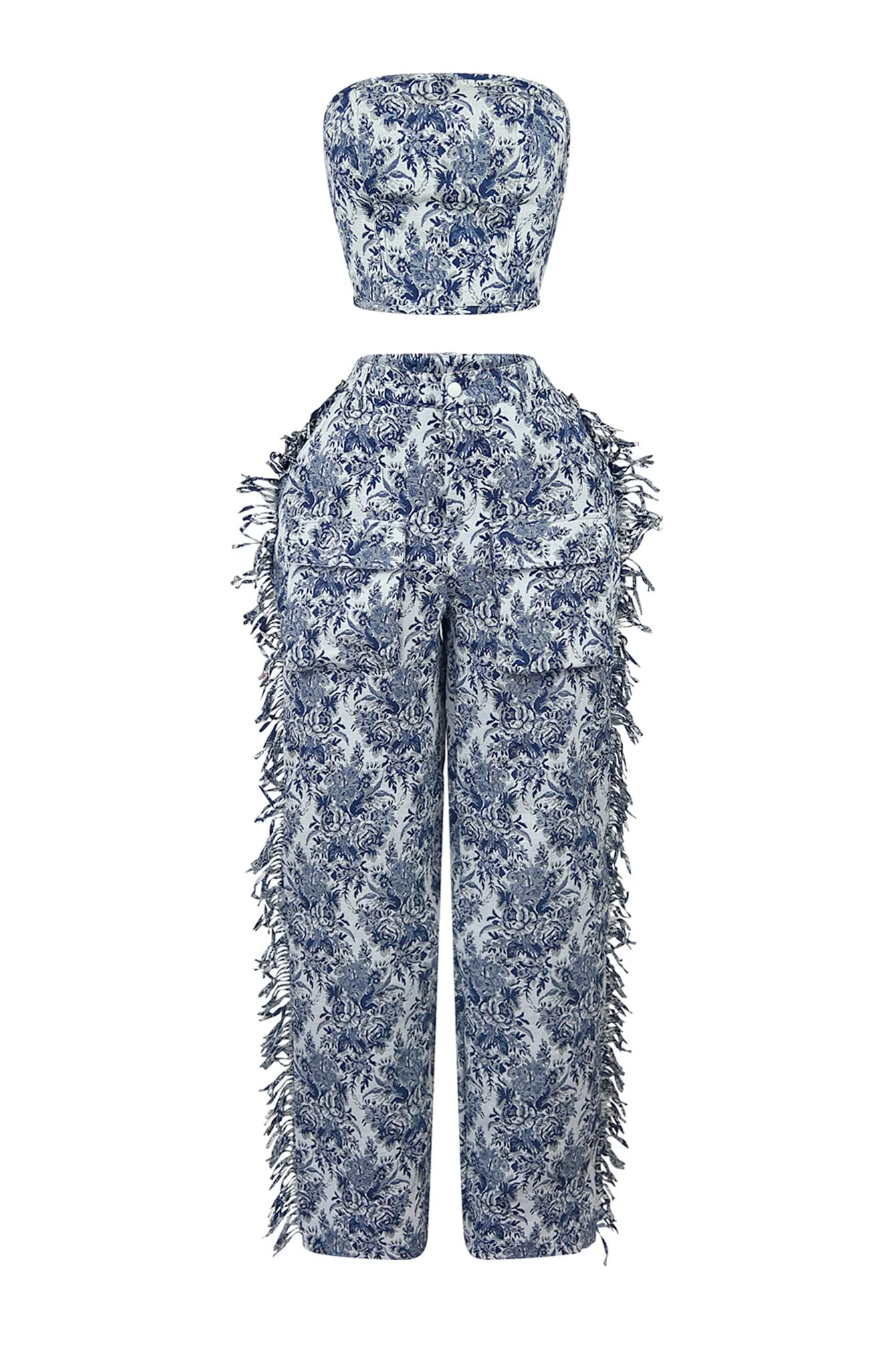 Dreamy Jacquard Print Top & Pants SET