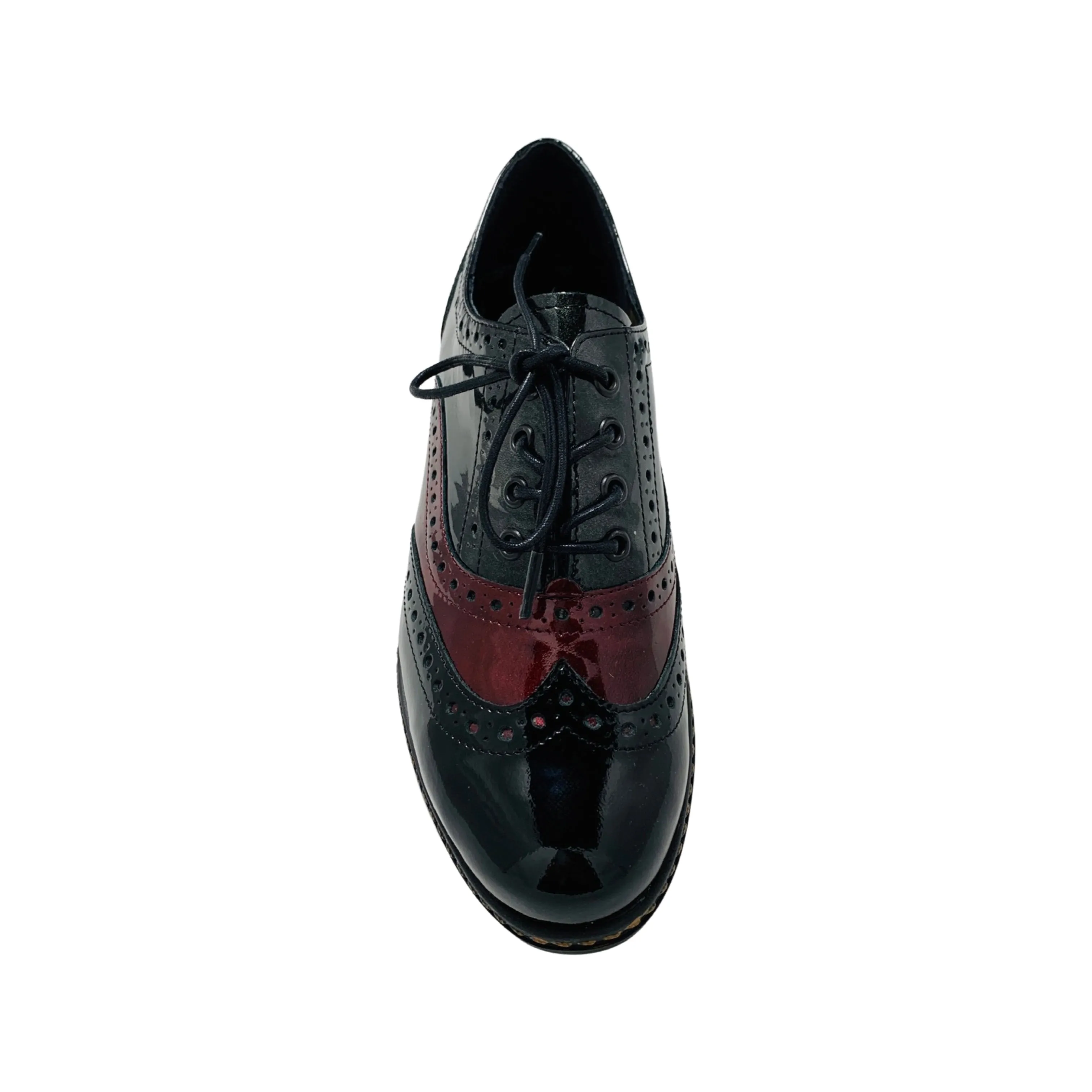 Edoba Black Burgundy Patent Lace up