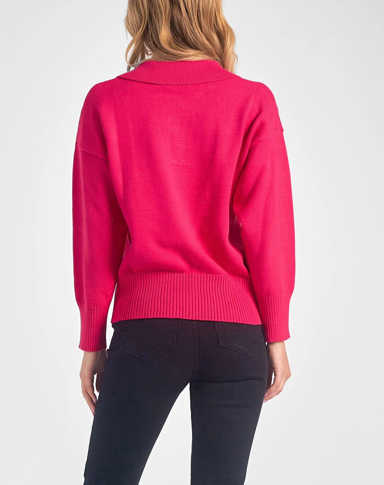 Elan Collared V-Neck Sweater