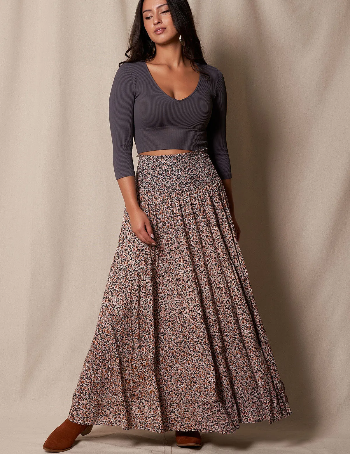 Emmalyn Maxi Skirt - Grey Dawn - As-Is-Clearance