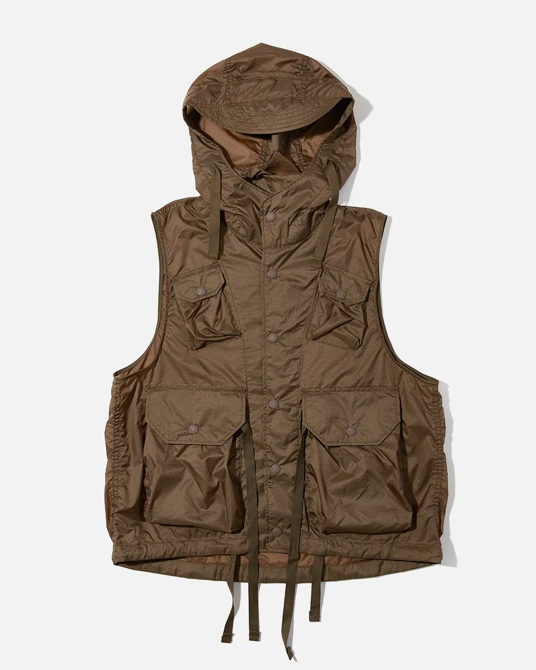 Field Vest - Dk Brown Nylon Micro Ripstop