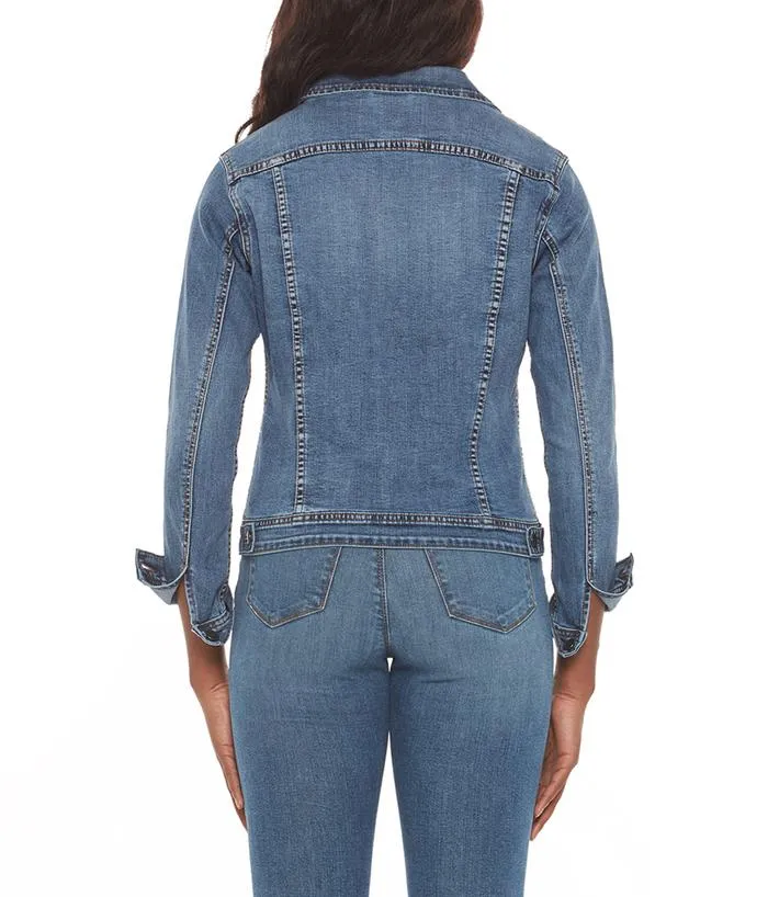 Gabriella Classic Denim Jacket in Stone Blue