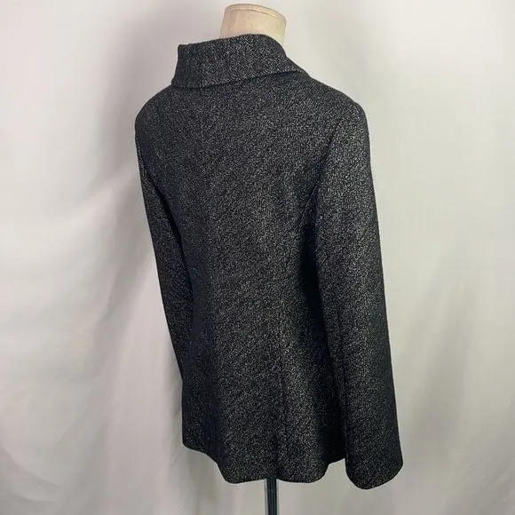 Giorgio ArmaniGrey Tweed Shawl Collar Jacket