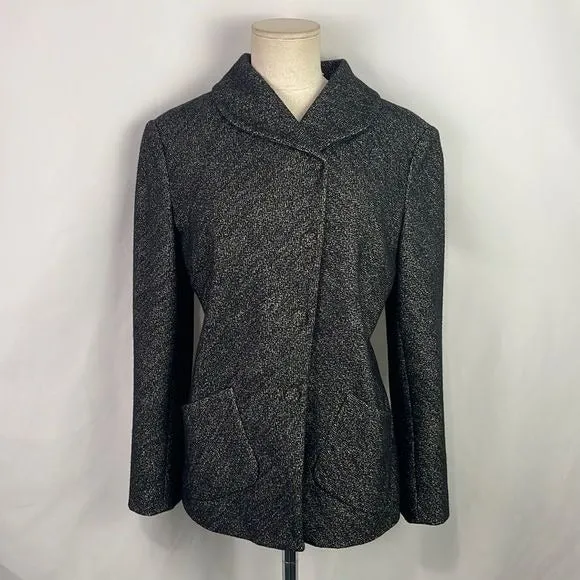 Giorgio ArmaniGrey Tweed Shawl Collar Jacket