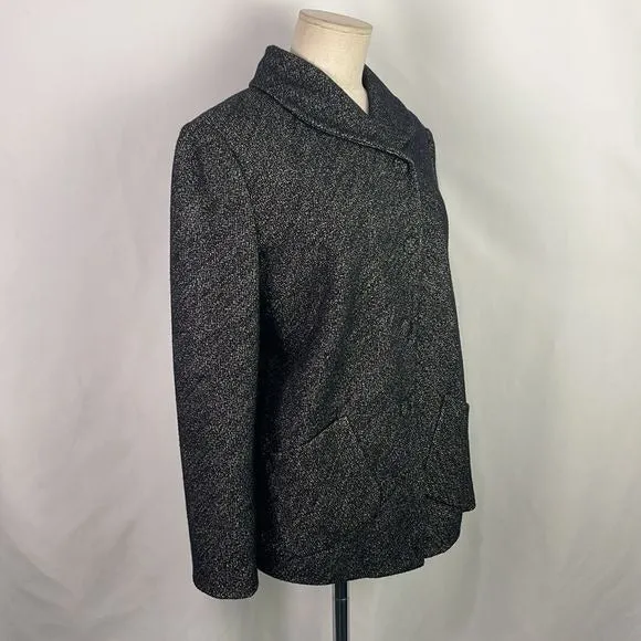 Giorgio ArmaniGrey Tweed Shawl Collar Jacket