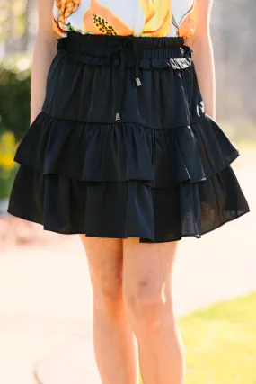 Girls: Take The Leap Black Ruffled Skort