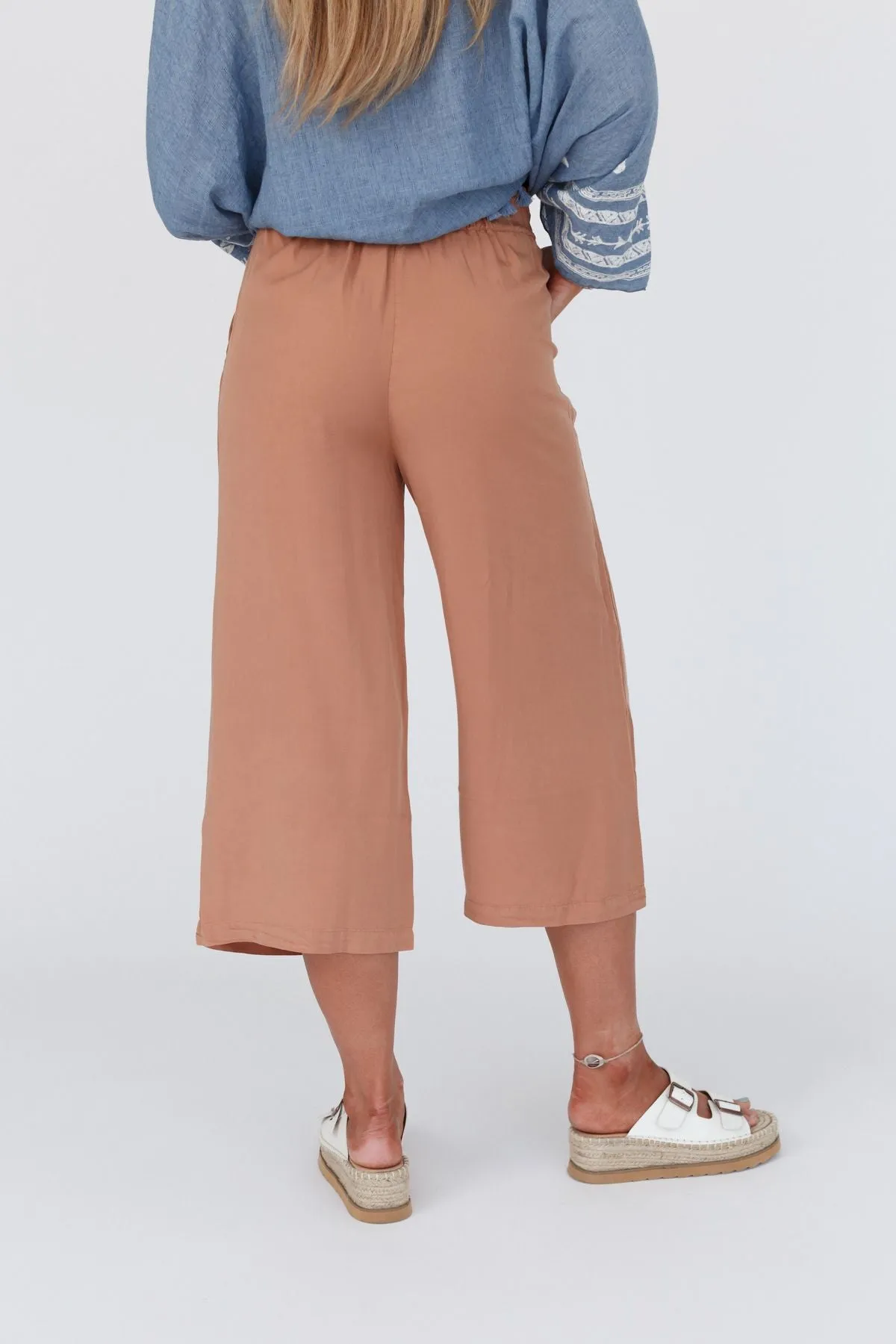 Harper Tie Waist Pants - Rust